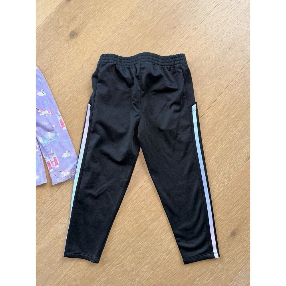 Girl's Adidas Joggers Tracksuit Pants 4t & Gymboree Unicorn Princess Top 5t